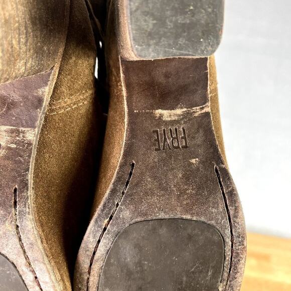 Frye Bootie Naomi Pickstitch Women 7B Brown Suede Strappy Ankle Junk Gypsy Boho - Picture 11 of 13